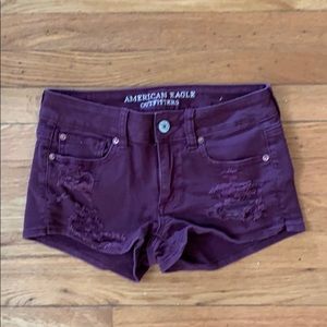 Maroon American Eagle shorts, size 4!